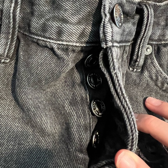 Free People We The Free Denim Jean Shorts, Size 24, Washed Black, Distressed - Picture 3 of 7